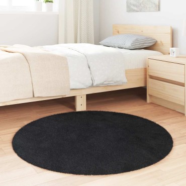 vidaXL Χαλί Shaggy με Ψηλό Πέλος NAVARRA Μαύρο 100x100cm πολυεστέρας