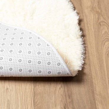 vidaXL Χαλί Shaggy με Ψηλό Πέλος NAVARRA Κρέμα 160x160cm πολυεστέρας