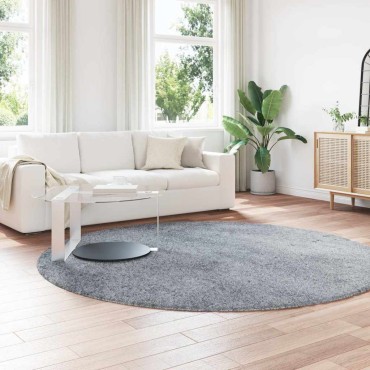 vidaXL Χαλί Shaggy με Ψηλό Πέλος NAVARRA Ασημί Γκρι 240x240cm