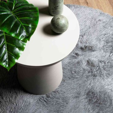 vidaXL Χαλί Shaggy με Ψηλό Πέλος NAVARRA Ασημί Γκρι 240x240cm