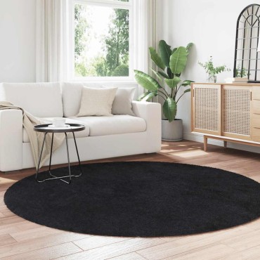 vidaXL Χαλί Shaggy με Ψηλό Πέλος NAVARRA Μαύρο 200x200cm πολυεστέρας