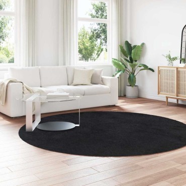 vidaXL Χαλί Shaggy με Ψηλό Πέλος NAVARRA Μαύρο 240x240cm πολυεστέρας