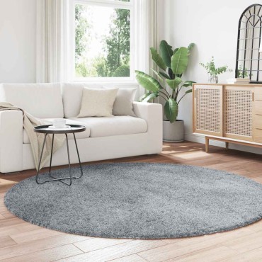 vidaXL Χαλί Shaggy με Ψηλό Πέλος NAVARRA Ασημί Γκρι 200x200cm