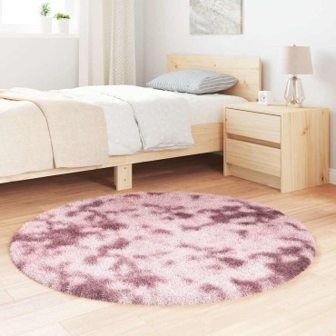 vidaXL Χαλί Shaggy με Ψηλό Πέλος NAVARRA Σκ. Ροζ 120x120cm