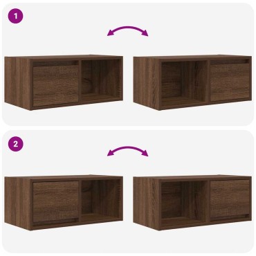 vidaXL Έπιπλο Τηλεόρασης καφέ δρυς 60x31x25,5cm Επεξεργασμένο Ξύλο