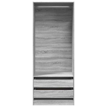 vidaXL Ντουλάπα Γκρι Sonoma 80x50x200cm από Επεξεργασμένο Ξύλο 1 τεμ.