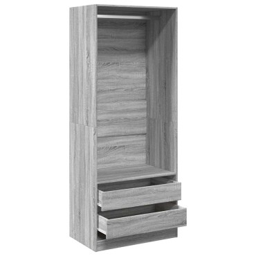 vidaXL Ντουλάπα Γκρι Sonoma 80x50x200cm από Επεξεργασμένο Ξύλο 1 τεμ.