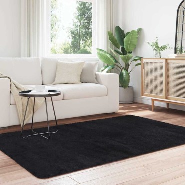 vidaXL Χαλί Shaggy με Ψηλό Πέλος NAVARRA Μαύρο 130x200cm πολυεστέρας