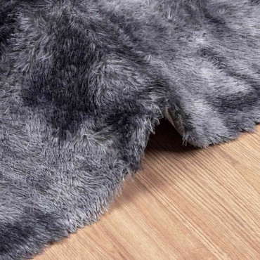 vidaXL Χαλί Shaggy με Ψηλό Πέλος NAVARRA Σκούρο Γκρι 160x160cm