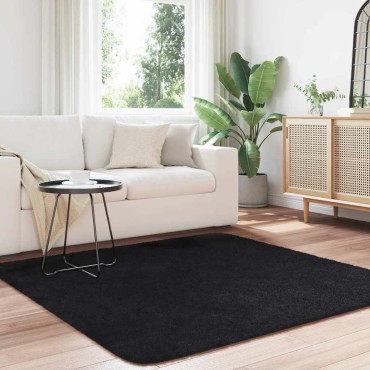 vidaXL Χαλί Shaggy με Ψηλό Πέλος NAVARRA Μαύρο 160x160cm πολυεστέρας