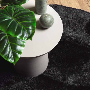 vidaXL Χαλί Shaggy με Ψηλό Πέλος NAVARRA Μαύρο 120x120cm πολυεστέρας