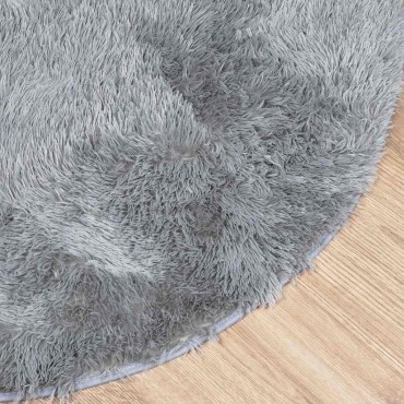 vidaXL Χαλί Shaggy με Ψηλό Πέλος NAVARRA Ασημί Γκρι 160x160cm