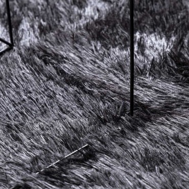 vidaXL Χαλί Shaggy με Ψηλό Πέλος NAVARRA Σκούρο Γκρι 240x240cm