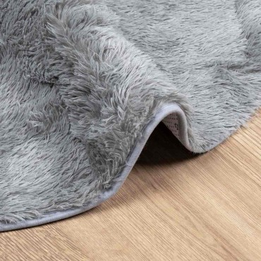 vidaXL Χαλί Shaggy με Ψηλό Πέλος NAVARRA Ασημί Γκρι 300x200cm