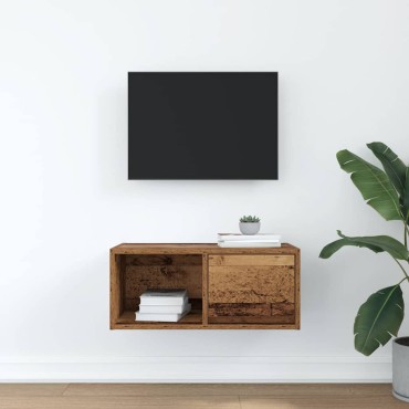 vidaXL Έπιπλο Τηλεόρασης Παλιό ξύλο 60x31x25,5cm Επεξεργασμένο Ξύλο