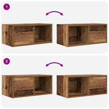 vidaXL Έπιπλο Τηλεόρασης Παλιό ξύλο 60x31x25,5cm Επεξεργασμένο Ξύλο