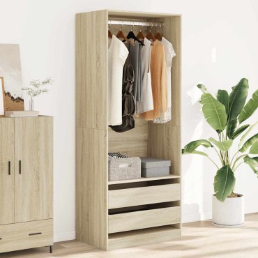 vidaXL Ντουλάπα Χρώμα Sonoma Δρυς 80x50x200cm από Επεξ. Ξύλο 1 τεμ.