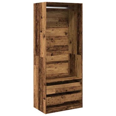 vidaXL Ντουλάπα Όψη Παλαιού Ξύλου 80x50x200cm από Επεξεργασμένο Ξύλο 1 τεμ.