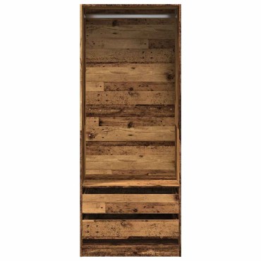 vidaXL Ντουλάπα Όψη Παλαιού Ξύλου 80x50x200cm από Επεξεργασμένο Ξύλο 1 τεμ.