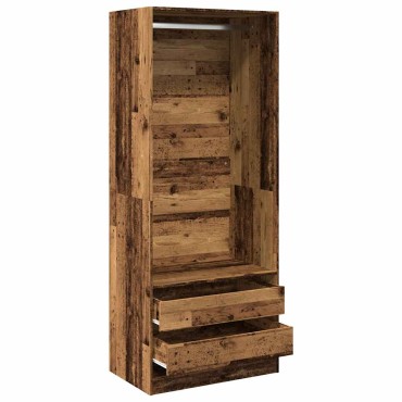 vidaXL Ντουλάπα Όψη Παλαιού Ξύλου 80x50x200cm από Επεξεργασμένο Ξύλο 1 τεμ.