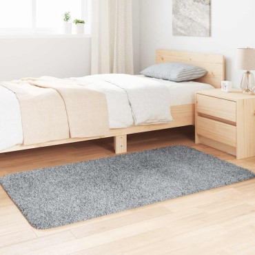 vidaXL Χαλί Shaggy με Ψηλό Πέλος NAVARRA Ασημί Γκρι 80x150cm