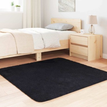 vidaXL Χαλί Shaggy με Ψηλό Πέλος NAVARRA Μαύρο 120x120cm πολυεστέρας
