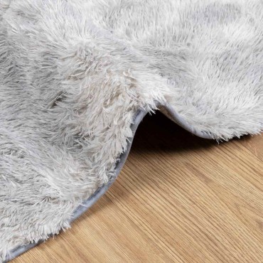 vidaXL Χαλί Shaggy με Ψηλό Πέλος NAVARRA Ανοιχτό Γκρι 160x160cm