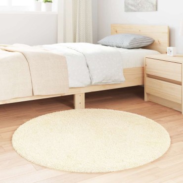 vidaXL Χαλί Shaggy με Ψηλό Πέλος NAVARRA Κρέμα 100x100cm πολυεστέρας