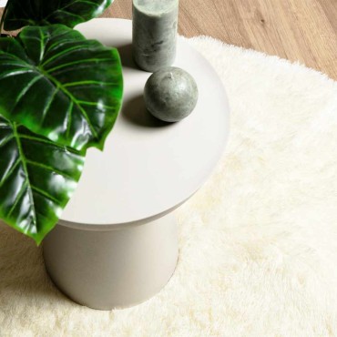 vidaXL Χαλί Shaggy με Ψηλό Πέλος NAVARRA Κρέμα 100x100cm πολυεστέρας