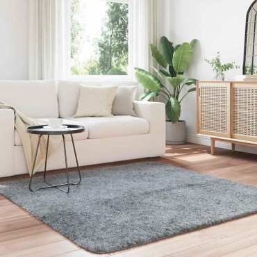 vidaXL Χαλί Shaggy με Ψηλό Πέλος NAVARRA Ασημί Γκρι 160x160cm