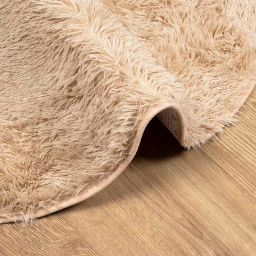 vidaXL Χαλί Shaggy με Ψηλό Πέλος NAVARRA Μπεζ 240x240cm πολυεστέρας