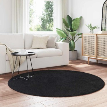 vidaXL Χαλί Shaggy με Ψηλό Πέλος NAVARRA Μαύρο 160x160cm πολυεστέρας