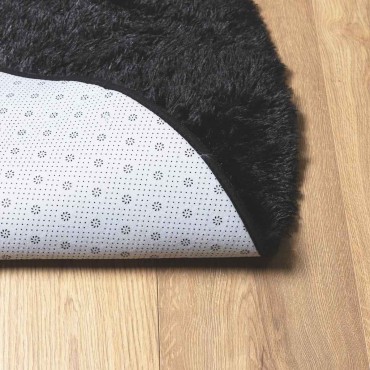vidaXL Χαλί Shaggy με Ψηλό Πέλος NAVARRA Μαύρο 160x160cm πολυεστέρας
