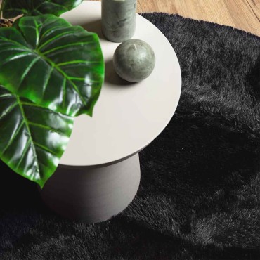 vidaXL Χαλί Shaggy με Ψηλό Πέλος NAVARRA Μαύρο 160x160cm πολυεστέρας