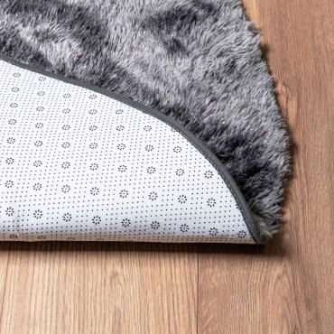 vidaXL Χαλί Shaggy με Ψηλό Πέλος NAVARRA Σκούρο Γκρι 160x160cm