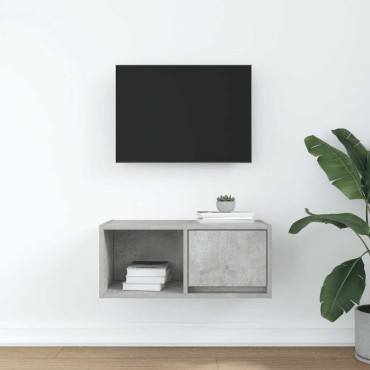 vidaXL Έπιπλο Τηλεόρασης Γκρι μπετόν 60x31x25,5cm Επεξεργασμένο Ξύλο
