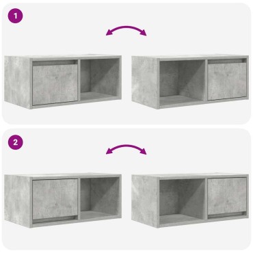 vidaXL Έπιπλο Τηλεόρασης Γκρι μπετόν 60x31x25,5cm Επεξεργασμένο Ξύλο