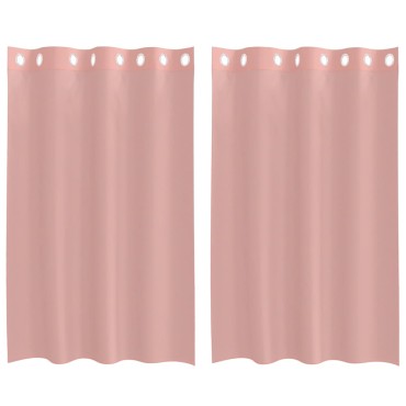 vidaXL Κουρτίνες Voile με ροδέλες 2 τεμάχια Ροζ 140x175cm