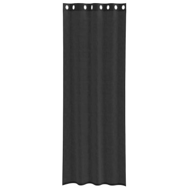 vidaXL Κουρτίνες Voile με ροδέλες 2 τεμάχια Μαύρο 140x260cm