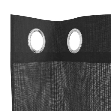 vidaXL Κουρτίνες Voile με ροδέλες 2 τεμάχια Μαύρο 140x260cm