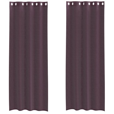 vidaXL Κουρτίνες Voile με ροδέλες 2 τεμάχια Μοβ 140x260cm