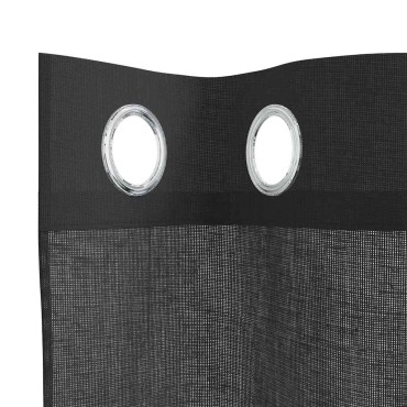 vidaXL Κουρτίνες Voile με ροδέλες 2 τεμάχια Μαύρο 140x225cm