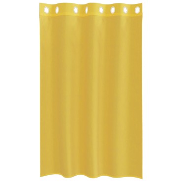 vidaXL Voile κουρτίνες με ροδέλες 2 τεμάχια Κίτρινο 140x175cm