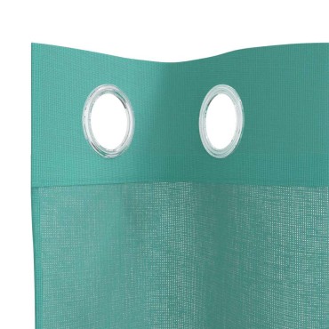vidaXL Voile κουρτίνες με ροδέλες 2 τεμάχια Τιρκουάζ 140x225cm