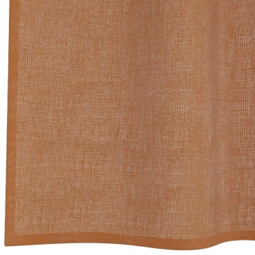 vidaXL Voile κουρτίνες με ροδέλες 2 τεμάχια Τερακότα 140x225cm