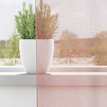 vidaXL Voile κουρτίνες με τσέπες ράβδου 2 τεμάχια Ροζ 140x225cm
