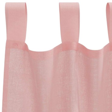 vidaXL Voile κουρτίνες με τσέπες ράβδου 2 τεμάχια Ροζ 140x225cm