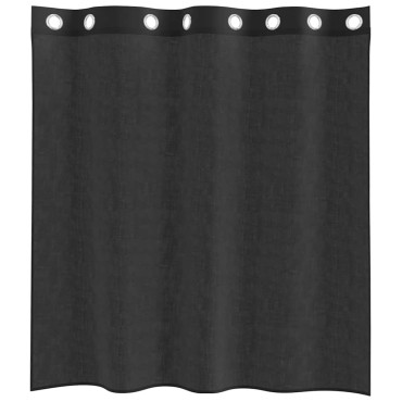 vidaXL Κουρτίνες Voile με ροδέλες 2 τεμάχια Μαύρο 140x140cm