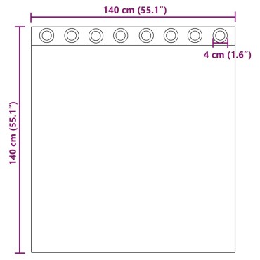 vidaXL Κουρτίνες Voile με ροδέλες 2 τεμάχια Μαύρο 140x140cm