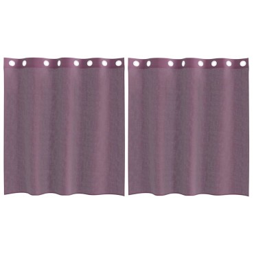 vidaXL Κουρτίνες Voile με ροδέλες 2 τεμάχια Μοβ 140x140cm